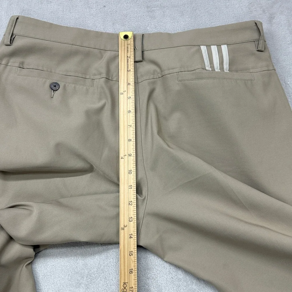 Adidas Golf Pants Mens 36x32 Tan Climalite Flat Front Straight Leg Performance